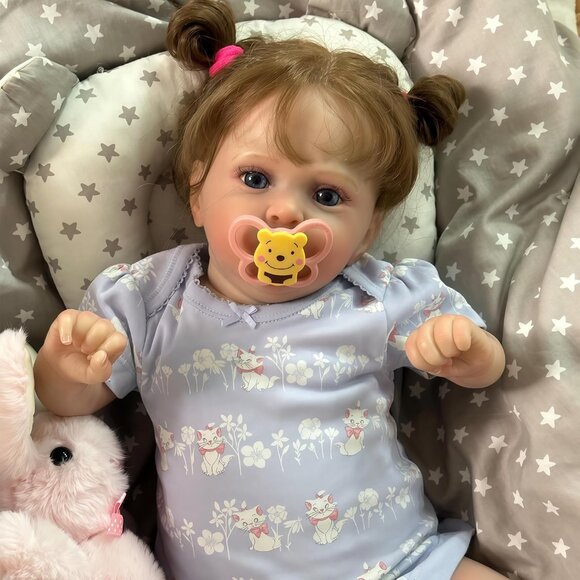 No Brand Other - 💫 Reborn Baby Doll Jocy Blue Poseable Hand-Painted Soft Weighted Body Kids Toy